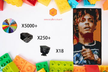 MemoryBrickart LEGO Mosaic - Juice Wrld Portrait - 48x96 - MemoryBrickart