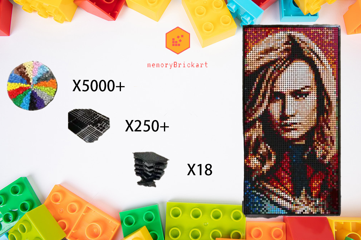 MemoryBrickart LEGO Mosaic - Captain Marvel Pixel art - 48x96 - MemoryBrickart