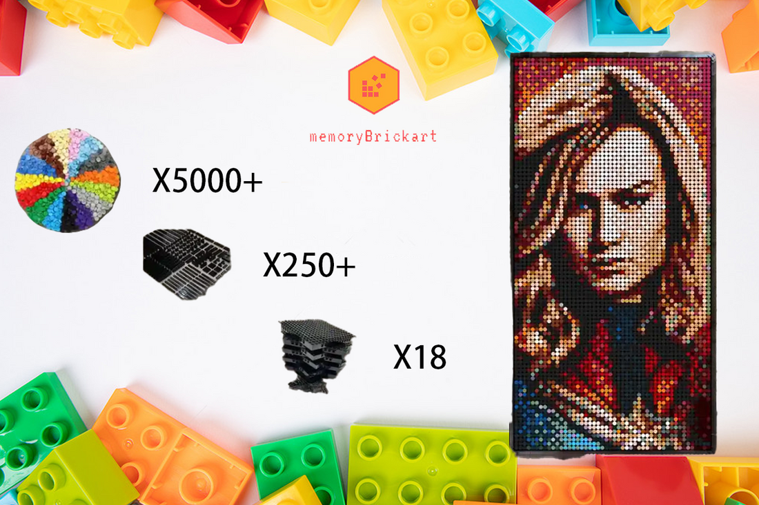 MemoryBrickart LEGO Mosaic - Captain Marvel Pixel art - 48x96 - MemoryBrickart