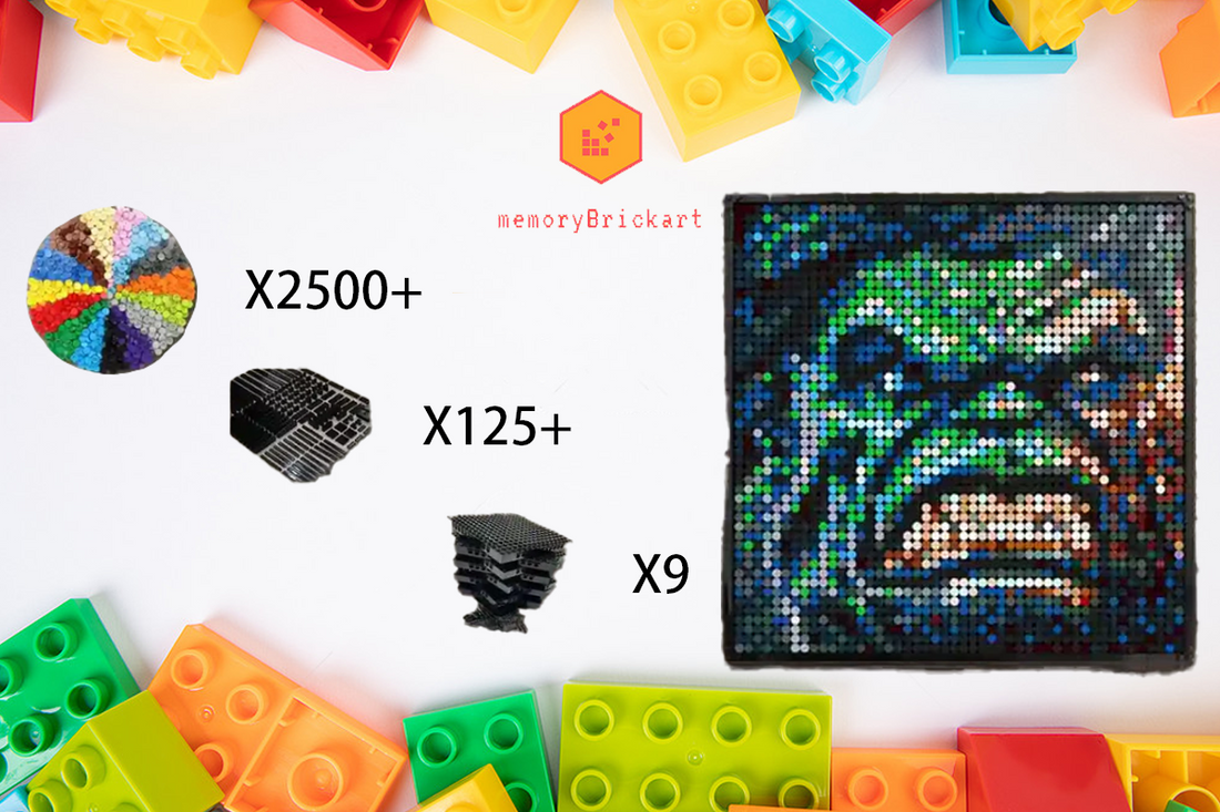 MemoryBrickart LEGO Mosaic - The Hulk - 48x48 - MemoryBrickart