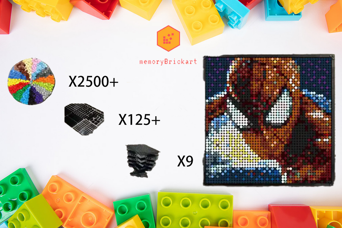 MemoryBrickart LEGO Mosaic - SpiderMan Portrait - 48x48 - MemoryBrickart