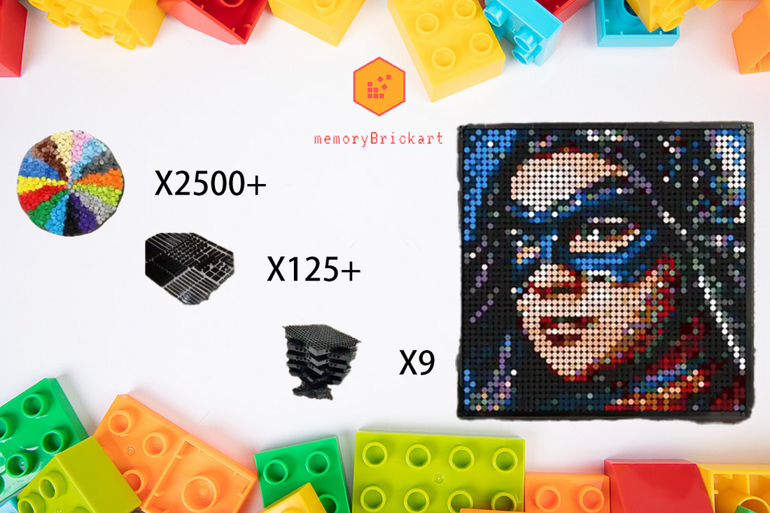 MemoryBrickart LEGO Mosaic - Ms Marvel Portrait - 48x48 - MemoryBrickart