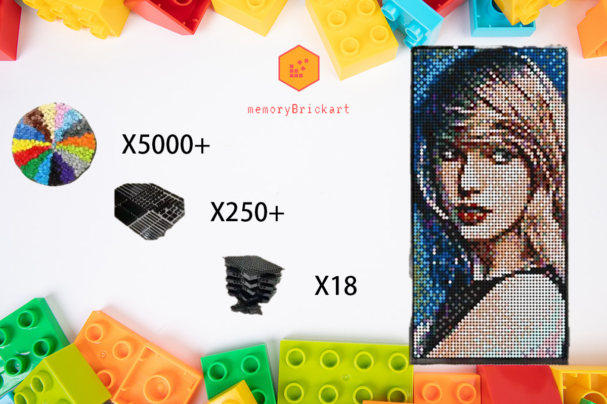 MemoryBrickart LEGO Mosaic - Taylor Swift - 48x96 - MemoryBrickart