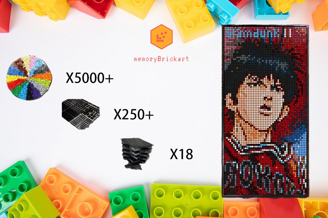 MemoryBrickart LEGO Mosaic - Kaede Rukawa Portrait - 48x96 - MemoryBrickart