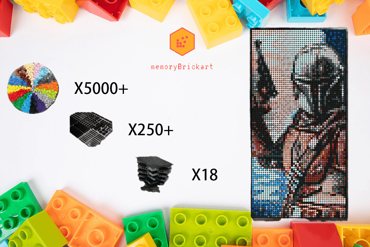 MemoryBrickart LEGO Mosaic - Mandalorian - 48x96 - MemoryBrickart
