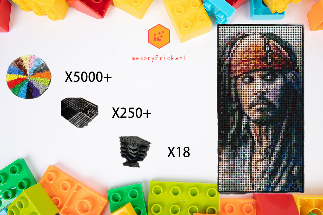 MemoryBrickart LEGO Mosaic - Jack Sparrow - 48x96 - MemoryBrickart