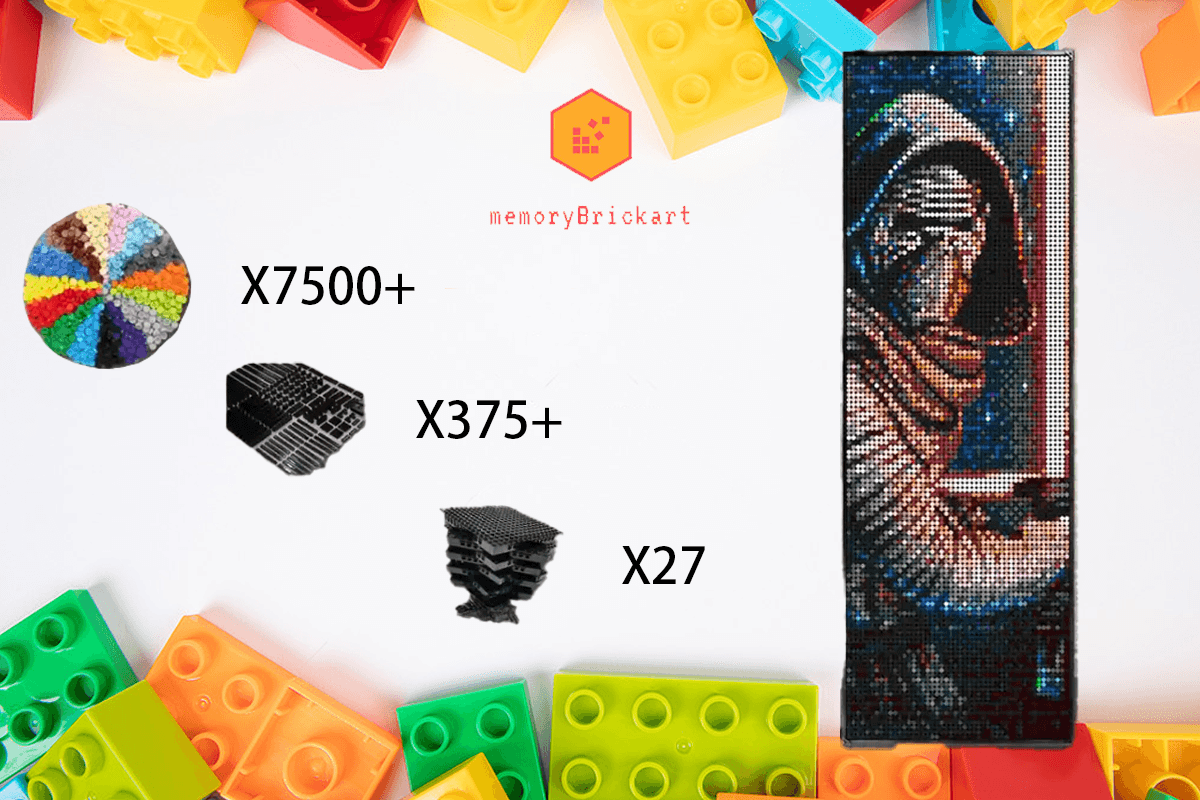 MemoryBrickart LEGO Mosaic - Rey Portrait - 48x144 - MemoryBrickart