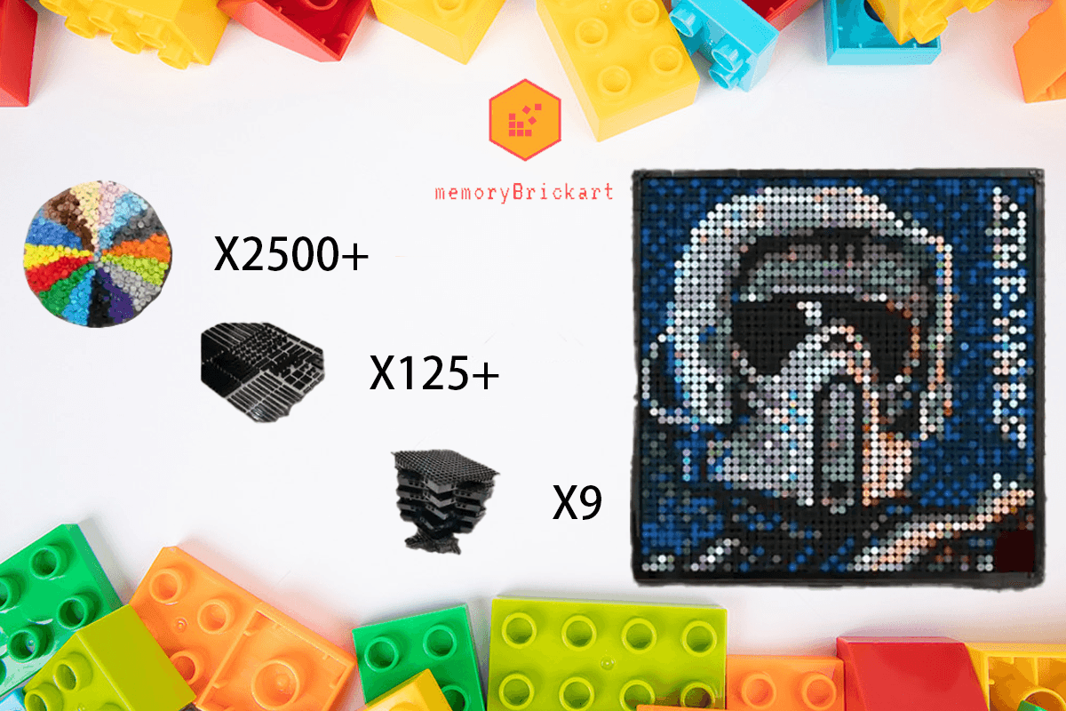 MemoryBrickart LEGO Mosaic - Scout Trooper - 48x48 - MemoryBrickart