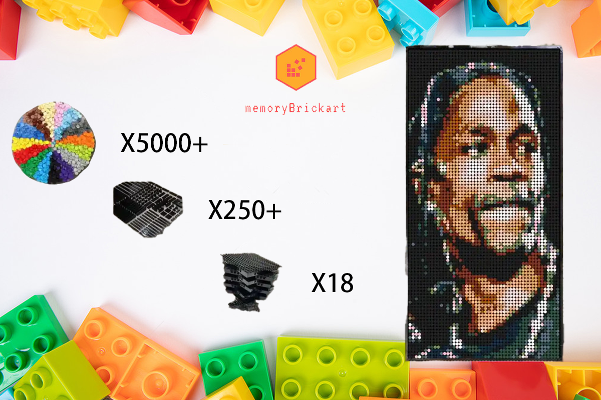 MemoryBrickart LEGO Mosaic - Travis Scott Portrait - 48x96 - MemoryBrickart