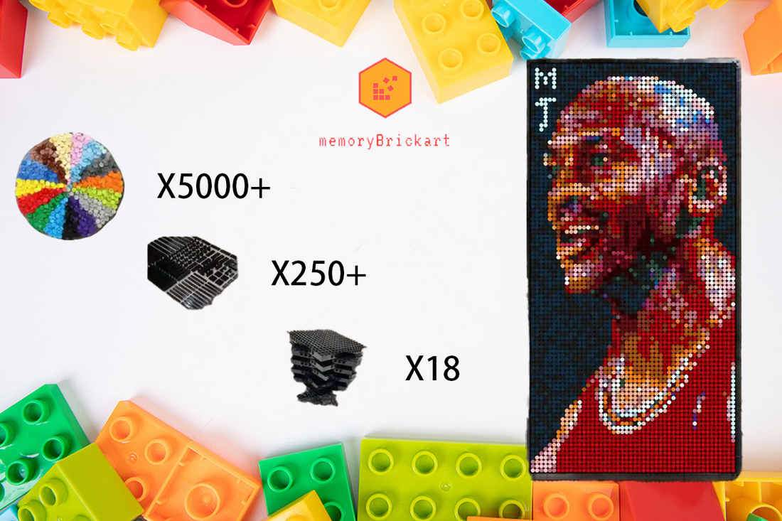 MemoryBrickart LEGO Mosaic - Michael Jordan - 48x96 - MemoryBrickart