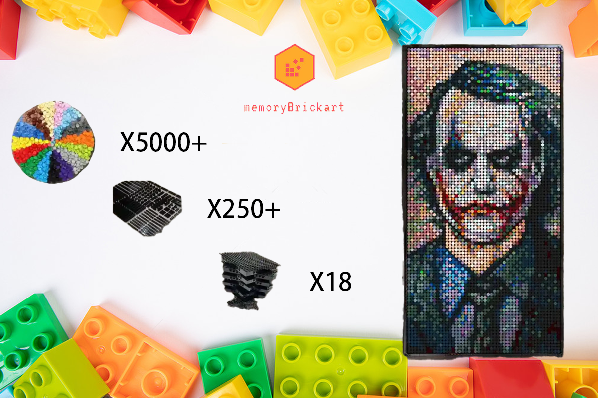 MemoryBrickart LEGO Mosaic - The Joker(5) - 48x96 - MemoryBrickart