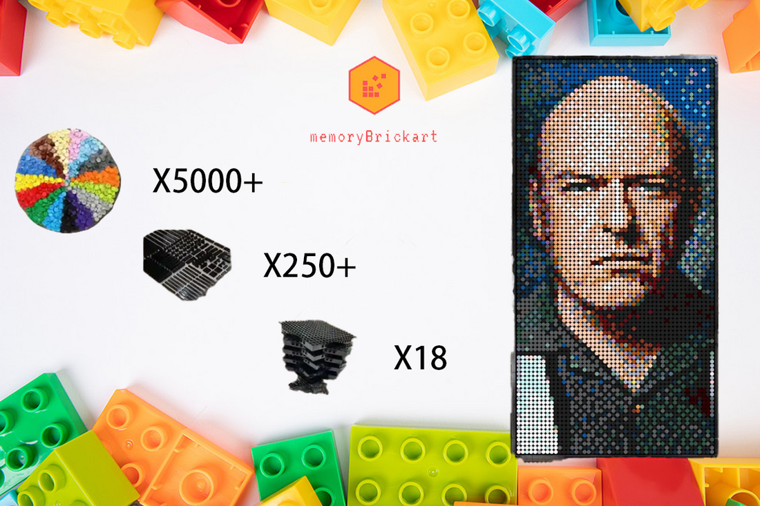 MemoryBrickart LEGO Mosaic - Hank Schrader Pixel Ar - 48x96 - MemoryBrickart
