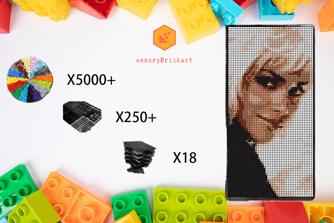 MemoryBrickart LEGO Mosaic - Halle Berry Pixel art - 48x96 - MemoryBrickart