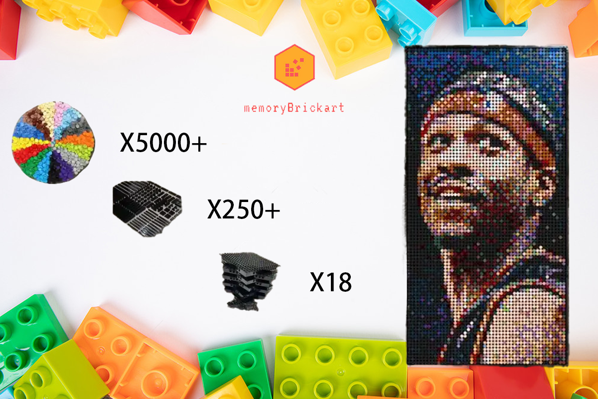 MemoryBrickart LEGO Mosaic - Allen Iverson Pixel Art - 48x96 - MemoryBrickart