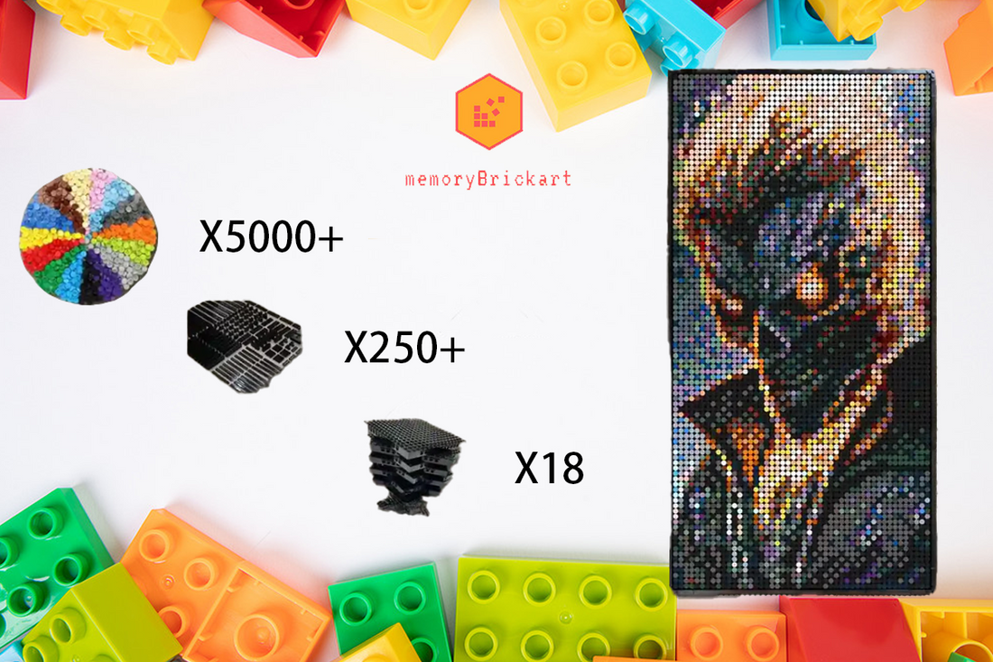 MemoryBrickart LEGO Mosaic - Ghost Rider Pixel art - 48x96 - MemoryBrickart