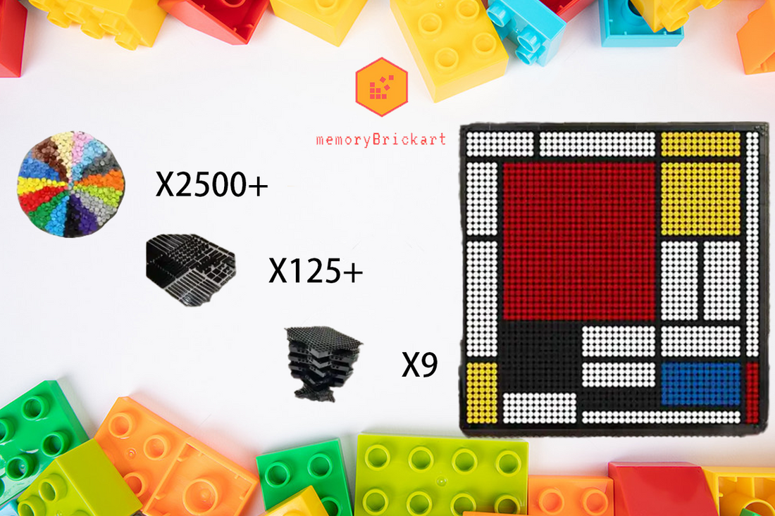 MemoryBrickart LEGO Mosaic - Mondrian - 48x48 - MemoryBrickart