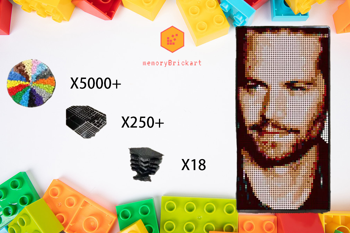 MemoryBrickart LEGO Mosaic - Paul Walker - 48x96 - MemoryBrickart